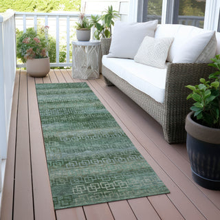 Piper Looms Chantille Stripes ACN2029 Aloe Machine Washable Area Rug Runner Outdoor Lifestyle Image Feature