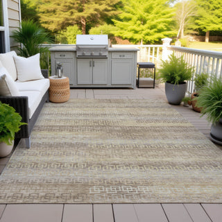 Piper Looms Chantille Stripes ACN2029 Beige Machine Washable Area Rug Outdoor Lifestyle Image Feature