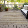 Piper Looms Chantille Stripes ACN2029 Beige Machine Washable Area Rug Outdoor Lifestyle Image Feature