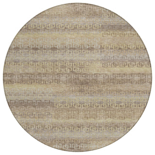 Piper Looms Chantille Stripes ACN2029 Beige Machine Washable Area Rug Round Main Image