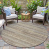 Piper Looms Chantille Stripes ACN2029 Beige Machine Washable Area Rug Round Outdoor Lifestyle Image Feature