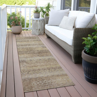 Piper Looms Chantille Stripes ACN2029 Beige Machine Washable Area Rug Runner Outdoor Lifestyle Image Feature