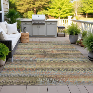 Piper Looms Chantille Stripes ACN2029 Brown Machine Washable Area Rug Outdoor Lifestyle Image Feature