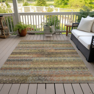 Piper Looms Chantille Stripes ACN2029 Brown Machine Washable Area Rug Outdoor Lifestyle Image Feature