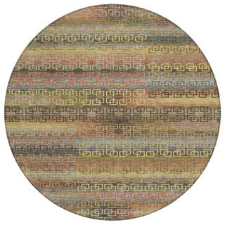 Piper Looms Chantille Stripes ACN2029 Brown Machine Washable Area Rug Round Main Image