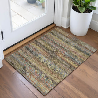Piper Looms Chantille Stripes ACN2029 Brown Machine Washable Area Rug Scatter Lifestyle Image Feature