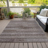 Piper Looms Chantille Stripes ACN2029 Chocolate Machine Washable Area Rug Outdoor Lifestyle Image Feature