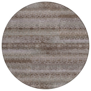 Piper Looms Chantille Stripes ACN2029 Chocolate Machine Washable Area Rug Round Main Image