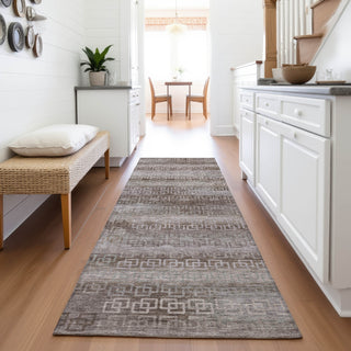 Piper Looms Chantille Stripes ACN2029 Chocolate Machine Washable Area Rug Runner Lifestyle Image Feature