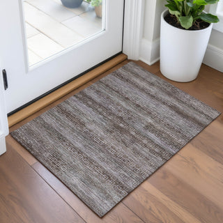 Piper Looms Chantille Stripes ACN2029 Chocolate Machine Washable Area Rug Scatter Lifestyle Image Feature