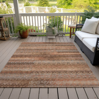 Piper Looms Chantille Stripes ACN2029 Copper Machine Washable Area Rug Outdoor Lifestyle Image Feature