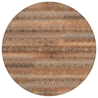 Piper Looms Chantille Stripes ACN2029 Copper Machine Washable Area Rug Round Main Image