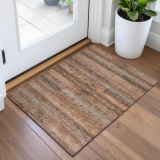 Piper Looms Chantille Stripes ACN2029 Copper Machine Washable Area Rug Scatter Lifestyle Image Feature