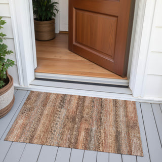 Piper Looms Chantille Stripes ACN2029 Copper Machine Washable Area Rug Scatter Outdoor Lifestyle Image Feature
