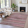 Piper Looms Chantille Stripes ACN2029 Pink Machine Washable Area Rug Lifestyle Image Feature