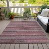 Piper Looms Chantille Stripes ACN2029 Pink Machine Washable Area Rug Outdoor Lifestyle Image Feature
