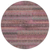Piper Looms Chantille Stripes ACN2029 Pink Machine Washable Area Rug Round Main Image