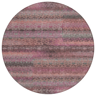 Piper Looms Chantille Stripes ACN2029 Pink Machine Washable Area Rug Round Main Image