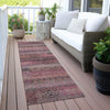 Piper Looms Chantille Stripes ACN2029 Pink Machine Washable Area Rug Runner Outdoor Lifestyle Image Feature