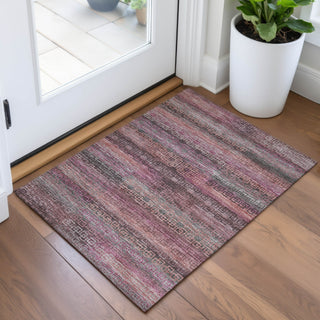 Piper Looms Chantille Stripes ACN2029 Pink Machine Washable Area Rug Scatter Lifestyle Image Feature