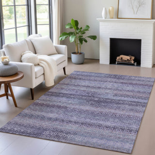 Piper Looms Chantille Stripes ACN2029 Plum Machine Washable Area Rug Lifestyle Image Feature
