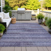 Piper Looms Chantille Stripes ACN2029 Plum Machine Washable Area Rug Outdoor Lifestyle Image Feature