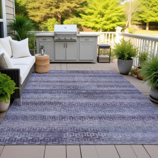 Piper Looms Chantille Stripes ACN2029 Plum Machine Washable Area Rug Outdoor Lifestyle Image Feature