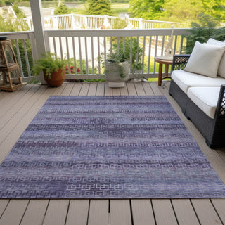 Piper Looms Chantille Stripes ACN2029 Plum Machine Washable Area Rug Outdoor Lifestyle Image Feature