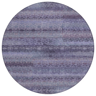 Piper Looms Chantille Stripes ACN2029 Plum Machine Washable Area Rug Round Main Image