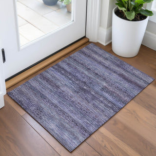 Piper Looms Chantille Stripes ACN2029 Plum Machine Washable Area Rug Scatter Lifestyle Image Feature