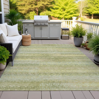Piper Looms Chantille Stripes ACN2029 Sage Machine Washable Area Rug Outdoor Lifestyle Image Feature