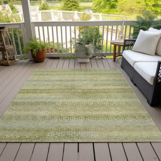 Piper Looms Chantille Stripes ACN2029 Sage Machine Washable Area Rug Outdoor Lifestyle Image Feature