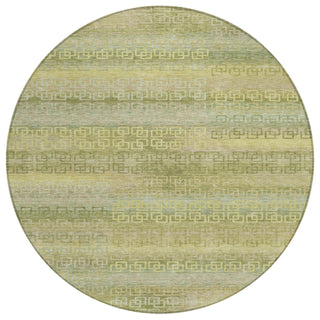 Piper Looms Chantille Stripes ACN2029 Sage Machine Washable Area Rug Round Main Image