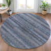 Piper Looms Chantille Stripes ACN2029 Taupe Machine Washable Area Rug Round Lifestyle Image Feature