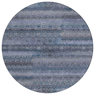 Piper Looms Chantille Stripes ACN2029 Taupe Machine Washable Area Rug Round Main Image