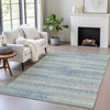 Piper Looms Chantille Stripes ACN2029 Teal Machine Washable Area Rug Lifestyle Image Feature