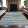 Piper Looms Chantille Stripes ACN2029 Teal Machine Washable Area Rug Lifestyle Image Feature