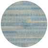 Piper Looms Chantille Stripes ACN2029 Teal Machine Washable Area Rug Round Main Image