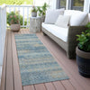 Piper Looms Chantille Stripes ACN2029 Teal Machine Washable Area Rug Runner Outdoor Lifestyle Image Feature