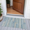 Piper Looms Chantille Stripes ACN2029 Teal Machine Washable Area Rug Scatter Outdoor Lifestyle Image Feature
