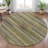 Piper Looms Chantille Stripes ACN2029 Wheat Machine Washable Area Rug Round Lifestyle Image Feature