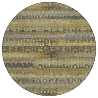 Piper Looms Chantille Stripes ACN2029 Wheat Machine Washable Area Rug Round Main Image