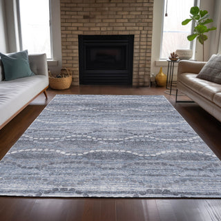 Piper Looms Chantille Gradient ACN2030 Blue Machine Washable Area Rug Lifestyle Image Feature