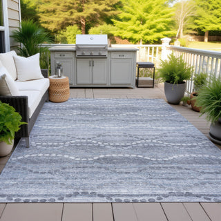Piper Looms Chantille Gradient ACN2030 Blue Machine Washable Area Rug Outdoor Lifestyle Image Feature