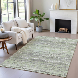 Piper Looms Chantille Gradient ACN2030 Green Machine Washable Area Rug Lifestyle Image Feature