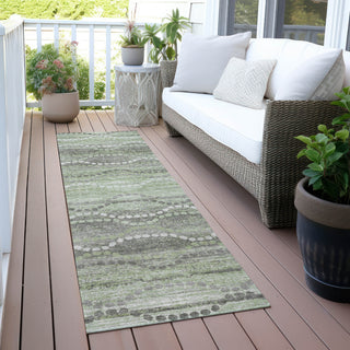 Piper Looms Chantille Gradient ACN2030 Green Machine Washable Area Rug Runner Outdoor Lifestyle Image Feature