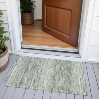 Piper Looms Chantille Gradient ACN2030 Green Machine Washable Area Rug Scatter Outdoor Lifestyle Image Feature
