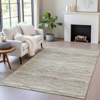 Piper Looms Chantille Gradient ACN2030 Khaki Machine Washable Area Rug Lifestyle Image Feature