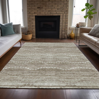 Piper Looms Chantille Gradient ACN2030 Khaki Machine Washable Area Rug Lifestyle Image Feature
