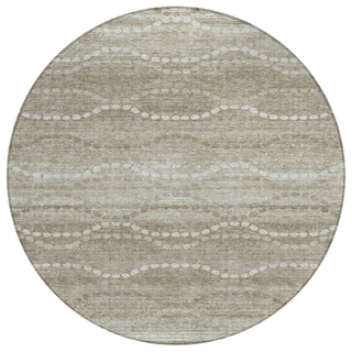 Piper Looms Chantille Gradient ACN2030 Khaki Machine Washable Area Rug Round Main Image